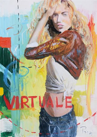 ALFREDO PINI Mirandola (Mo) 12/03/1958 Virtuale, 2007 olio su tela cm. 70x50,...