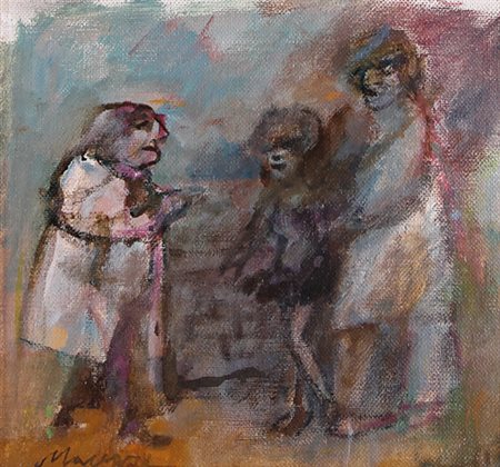 MINO MACCARI Siena 24/11/1898 - Roma 17/06/1989 Senza titolo, anni '70 olio...