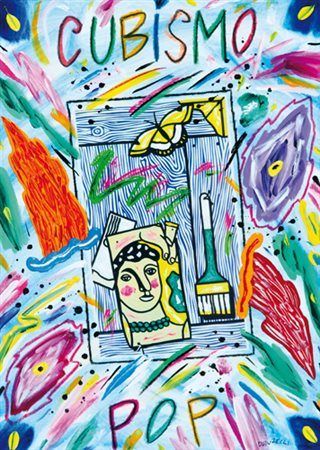 BRUNO DONZELLI Napoli 12/04/1941 Cubismo pop olio, tecnica mista e collage su...