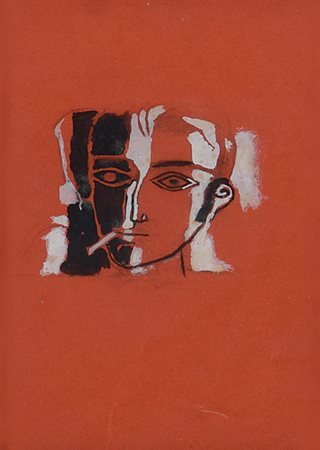 FRANCO GENTILINI Faenza (Ra) 04/08/1909 - Roma 05/04/1981 Testa di uomo fondo...