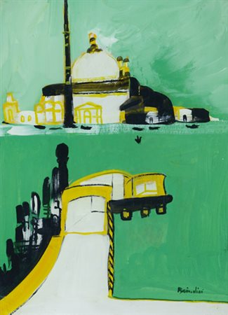 REMO BRINDISI Roma 25/04/1918 - Milano 25/07/1996 Venezia tempera su carta...