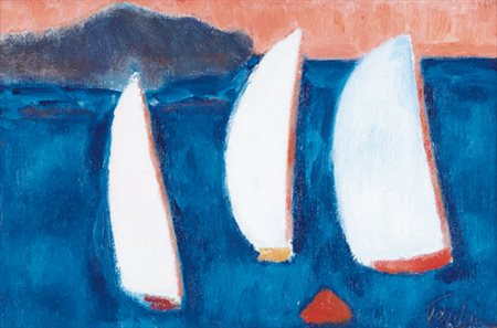 ENRICO PAULUCCI Genova 03/10/1901 - Torino 22/08/1999 Mare, cielo rosso,...