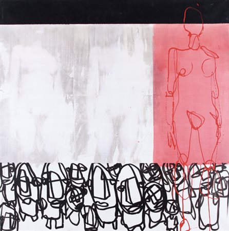 DANILO BUCCHI Roma 22/07/1978 Senza titolo, 2005 smalto e tecnica mista su...