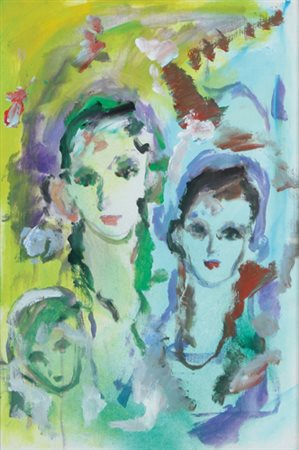 ERNESTO TRECCANI Milano 26/08/1920 - Milano 27/11/2009 Figure olio su tela...