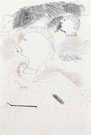 ATANASIO SOLDATI Parma 25/08/1896 - Parma 27/08/1953 Volto e paesaggio -...