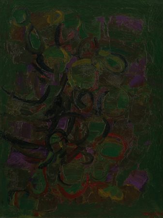 ENNIO MORLOTTI Lecco 21/09/1910 - Milano 15/12/1992 Vegetazione, 1961 olio su...