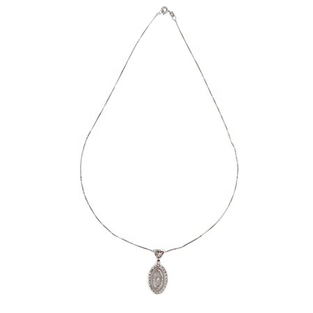 Collana con pendente in oro tipo liberty con cristallo di rocca e brillanti