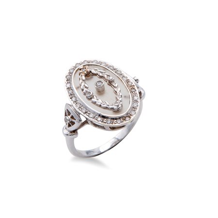 Anello in oro cristallo rocca e brillanti