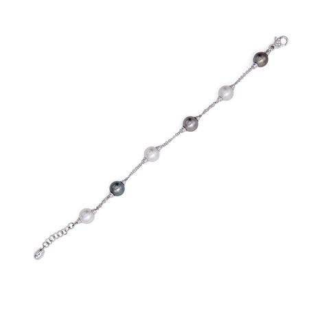 Bracciale in oro con perle e brillanti