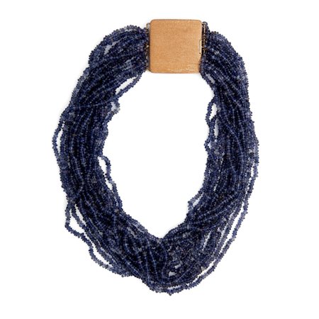 Collana in iolite, chiusura in oro giallo