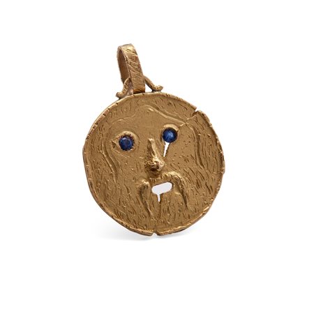 Pendente in oro e zaffiri - bocca della verità