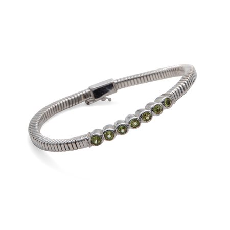 Bracciale tubogas in oro e peridoti