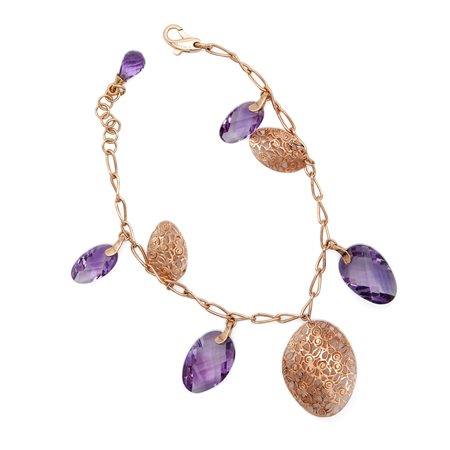 Bracciale in oro e ametiste