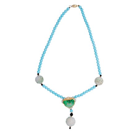 Collana in oro e pietre con pendente spilla centrale estraibile