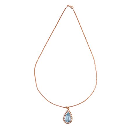 Collana in oro, acquamarina e brillanti