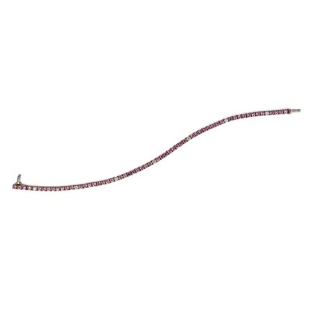 Bracciale tennis in oro zaffiri rosa e brillanti
