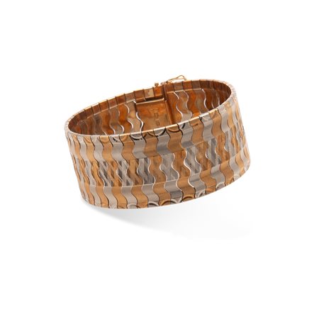 Bracciale in oro a tre colori degli anni '50/'60