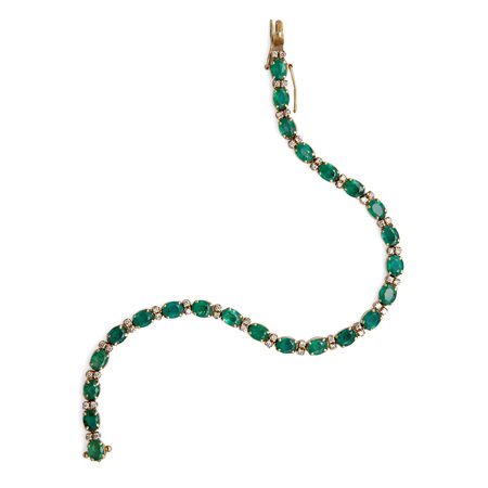 Bracciale tennis con smeraldi e brillanti