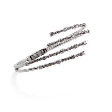 Bracciale oro bianco a contrarie con brillanti