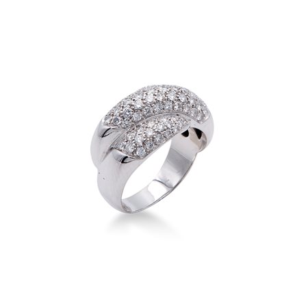 Anello a fascia in oro e brillanti