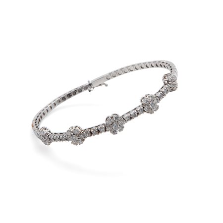 Bracciale rigido in oro e brillanti