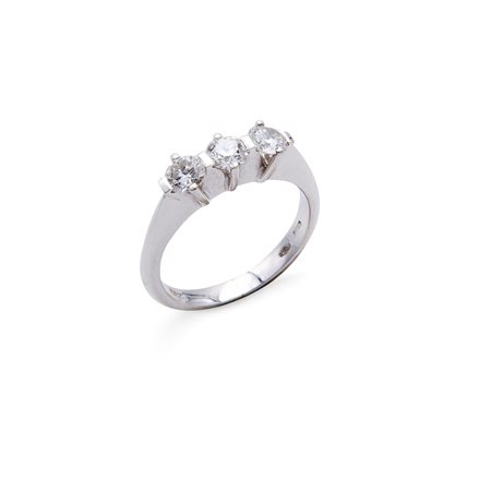 Anello trilogy in oro e brillanti