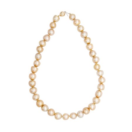 Collana di perle golden south sea chiusura in oro