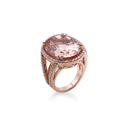 Anello in oro con morganite e brillanti