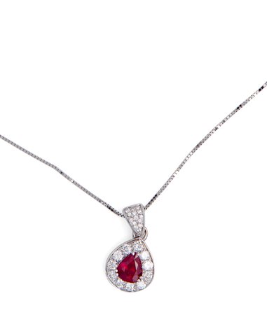 Collana in oro con pendente in oro rubino e brillanti