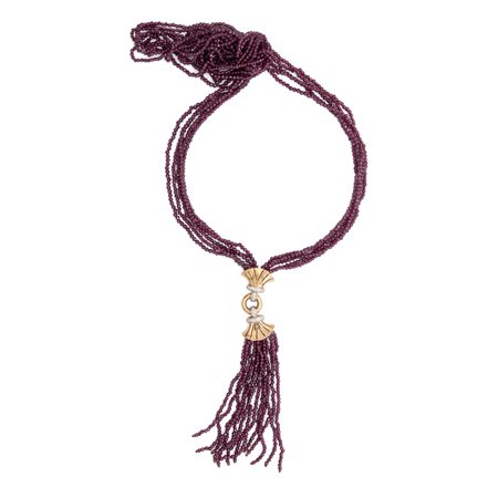 Collana in rubellite, oro e brillanti