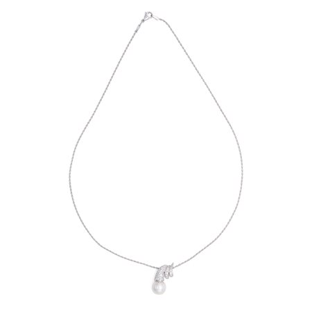 Collana in oro brillanti e perla