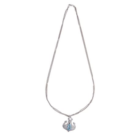 Collana in oro e acquamarina