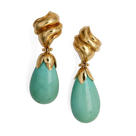 Orecchini in oro e  turchese