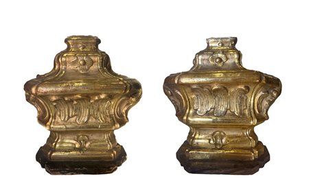Coppia di portapalme in legno dorato a mecca, XVIII Secolo