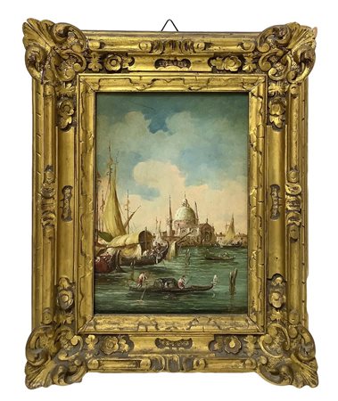 Lucia Ponga degli Ancillo (Venezia 1887-1966) - Venezia, Santa Maria della salute con Gondole sul Canal Grande, Inizi 20° Secolo