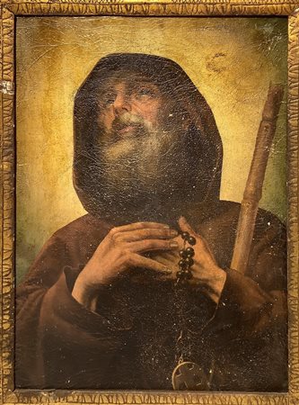 Dipinto raffigurante Sant'Antonio Abate con rosario, XVIII Secolo