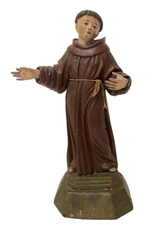 Statua lignea policroma raffigurante frate francescano , XVIII Secolo