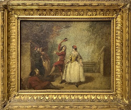 Scena di balli popolari con personaggi en plein air, 19° Secolo