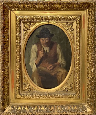 Uomo con cappello e pipa, Fine 19° Secolo