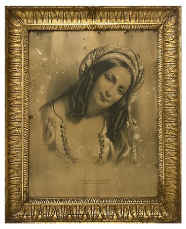 Cornice in legno con doratura a foglia con stampa, Sicily, Empire, 1810