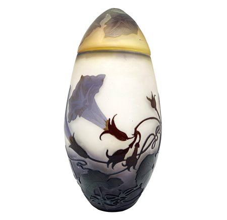 Cristallerie D'Emile Gallé - Vaso in vetro cammeo con coperchio, 19° Secolo