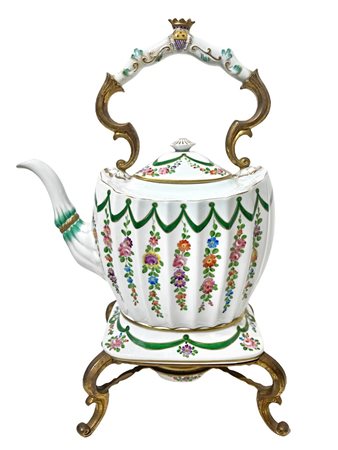 Samovar in porcellana, produzione Giulia Mangani, Florence, 20° Secolo