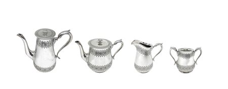 DALIANA - Servizio da °e/caffe in sheffield composto da: teiera, caffettiera, lattiera e zuccheriera 