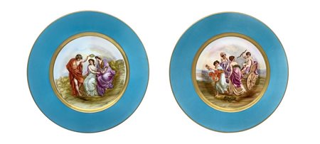 Coppia di piatti da muro con scene dal mondo classico, First half of °e 20° Secolo