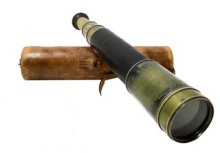 Andrew Ross - Cannocchiale acromatico in custodia di pelle, 19° Secolo