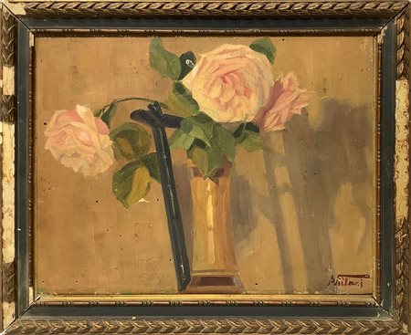 Dipinto vaso con rose