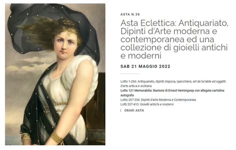 ASTA N.36 Eclettica: Antiquariato, Dipinti d'Arte moderna e contemporanea ed una collezione di gioielli antichi e moderni