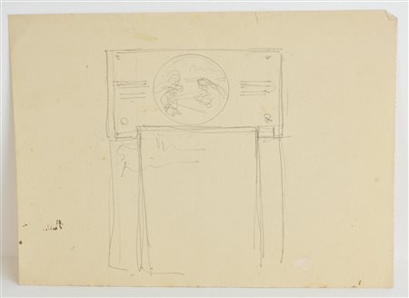 Edoardo Rubino SENZA TITOLO matita su carta, cm 22x17 sul retro: schizzo a...