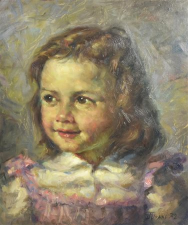 Giovanni Misani LA ELENA olio su tavola, cm 60x55 firma e data sul retro:...