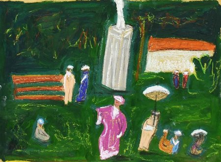 Claudio Parigi OMAGGIO A DUFY pastello e olio su cartone, cm 36x50 firma sul...